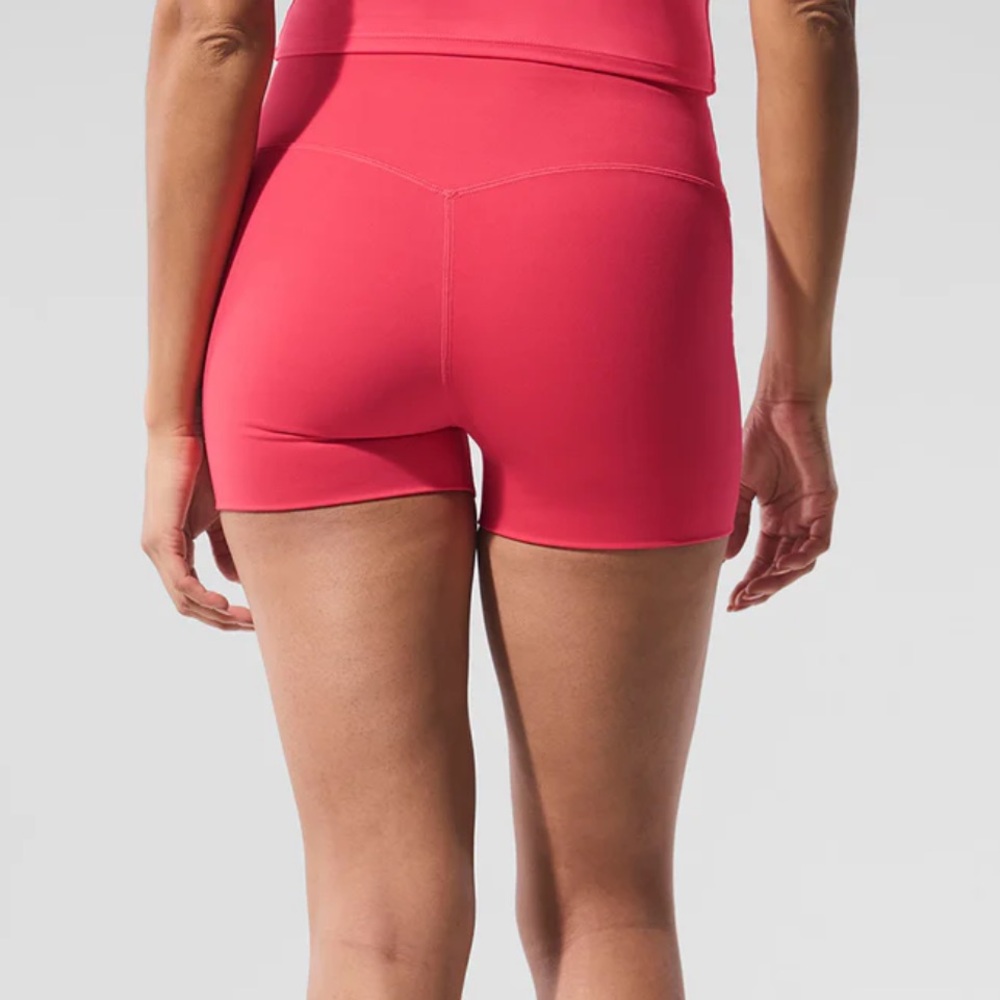 ALO Yoga Women's Candy Red Soft Sculpt High-Waist Precision Short - Picture 3 of 3